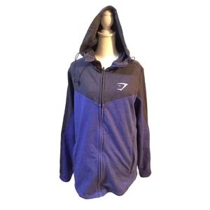 Gymshark women's purple colorblock hooded athletic toggle jacket Large